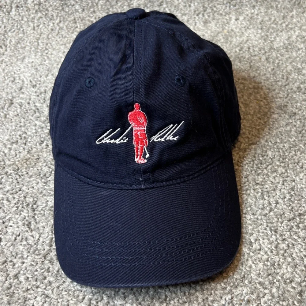 Charlie Rymer Golf Hat Navy Blue Embroidered Baseball Cap logo dad adjustable‎